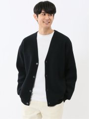 ハンドウォッシャブル ストレッチ シェニールヤーン ニットカーディガン