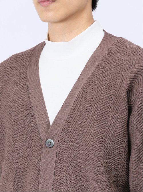 エステルヘリンボン Vネック ニットカーディガン