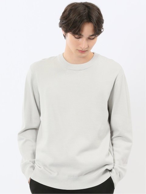 ウォッシャブル ストレッチ 天竺 クルーニット