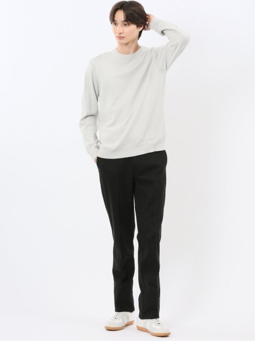 ウォッシャブル ストレッチ 天竺 クルーニット