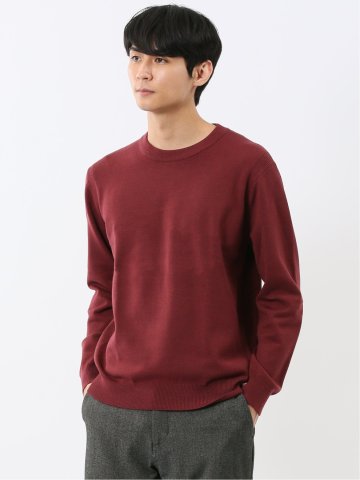 ウォッシャブル ストレッチ 天竺 クルーニット