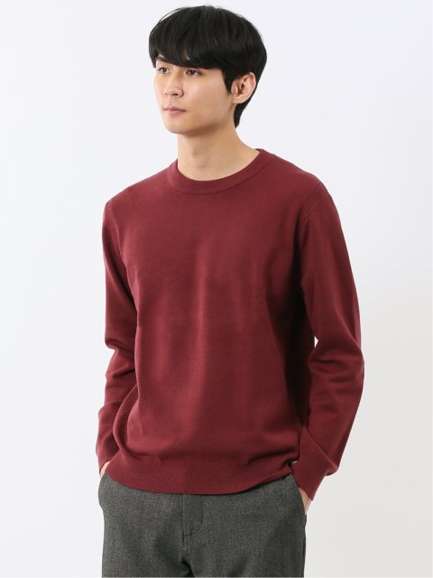 ウォッシャブル ストレッチ 天竺 クルーニット