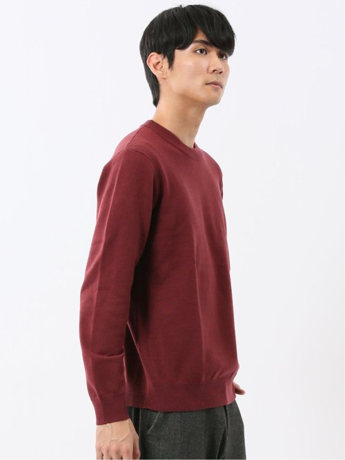 ウォッシャブル ストレッチ 天竺 クルーニット