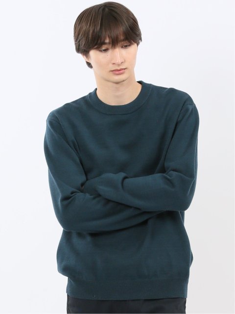 ウォッシャブル ストレッチ 天竺 クルーニット