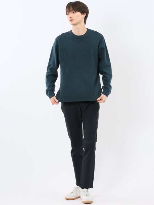 ウォッシャブル ストレッチ 天竺 クルーニット