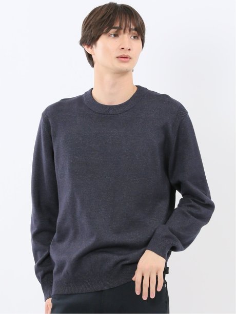 ウォッシャブル ストレッチ 天竺 クルーニット