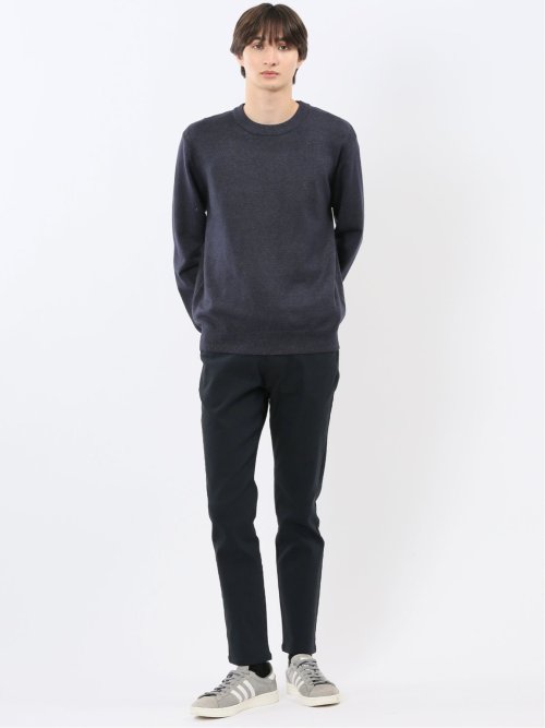 ウォッシャブル ストレッチ 天竺 クルーニット