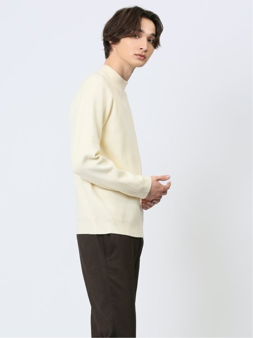 クロスストレッチ モックネックニット アイボリー S｜メンズ｜ビジネス