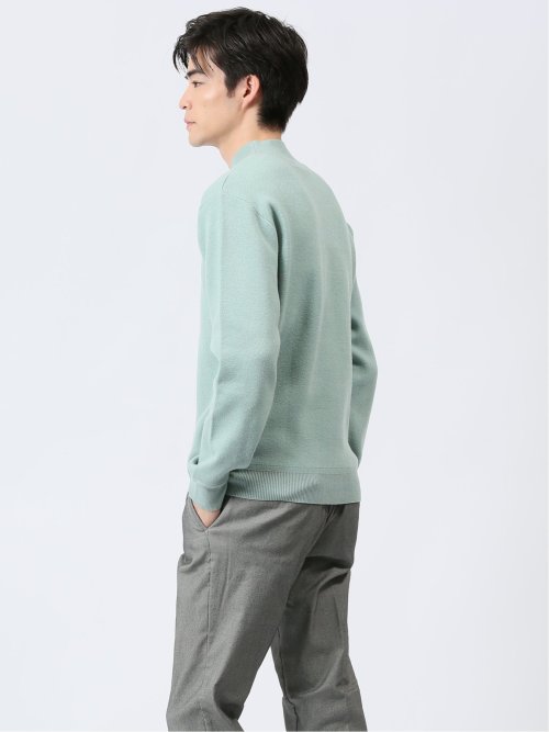クロスストレッチ 天竺 モックネックニット
