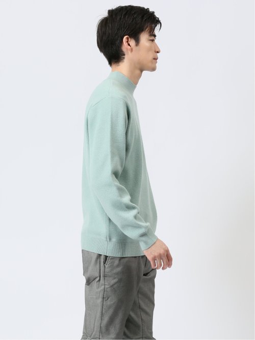 クロスストレッチ 天竺 モックネックニット