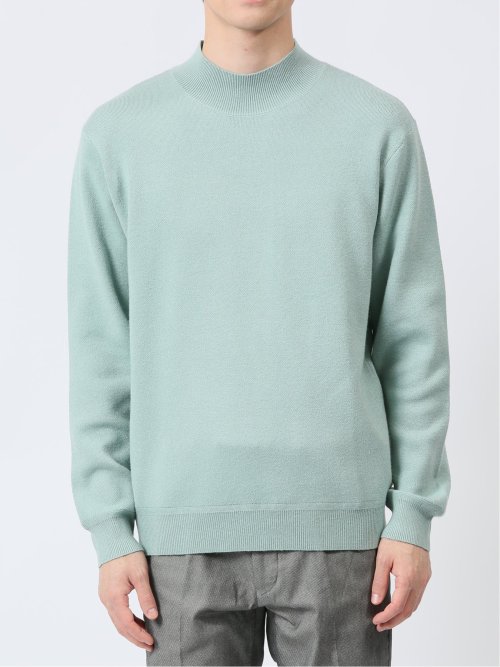 クロスストレッチ 天竺 モックネックニット