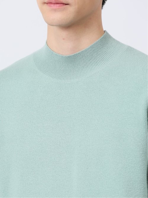 クロスストレッチ 天竺 モックネックニット