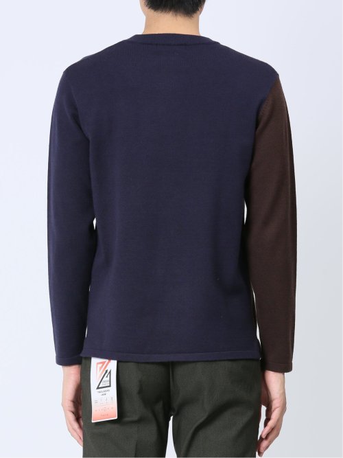 クロスストレッチ 配色切替 クルーニット