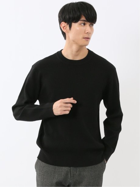 ウォッシャブル ストレッチ 鹿の子 クルーニット