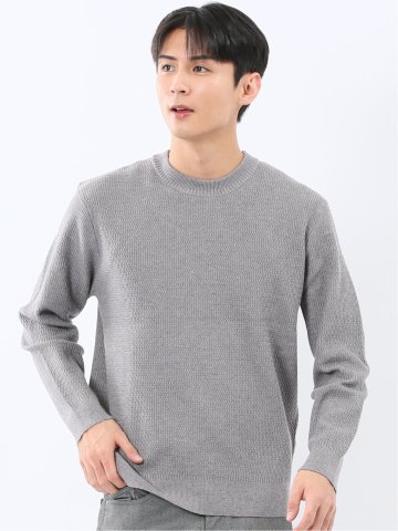 ウォッシャブル ストレッチ 鹿の子 クルーニット