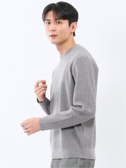 ウォッシャブル ストレッチ 鹿の子 クルーニット