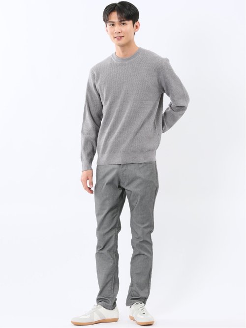 ウォッシャブル ストレッチ 鹿の子 クルーニット