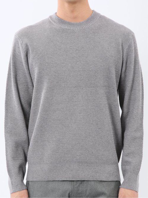 ウォッシャブル ストレッチ 鹿の子 クルーニット