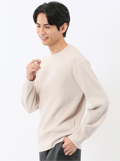 ウォッシャブル ストレッチ 鹿の子 クルーニット