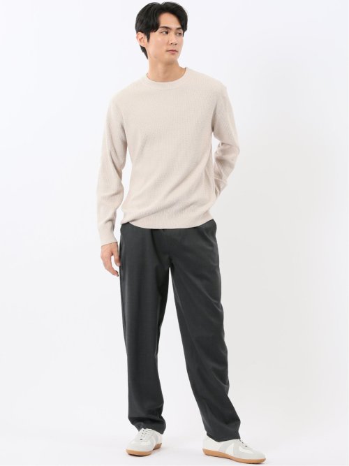 ウォッシャブル ストレッチ 鹿の子 クルーニット