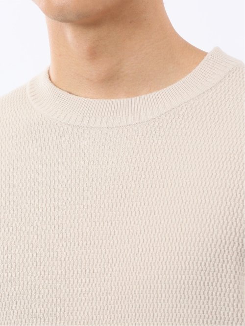 ウォッシャブル ストレッチ 鹿の子 クルーニット