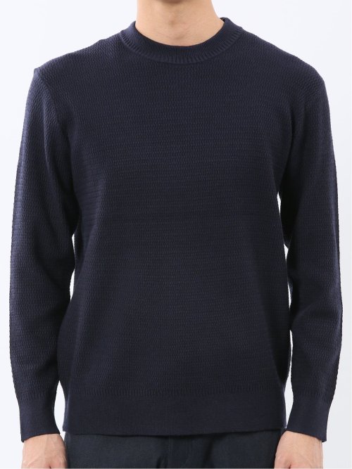 ウォッシャブル ストレッチ 鹿の子 クルーニット