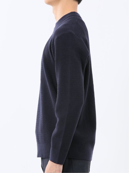 ウォッシャブル ストレッチ 鹿の子 クルーニット