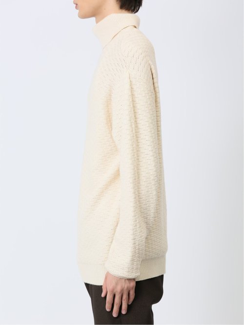 クロスストレッチ ジャガード タートルニット