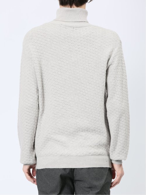 クロスストレッチ ジャガード タートルニット