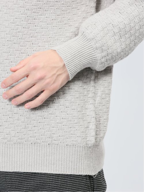 クロスストレッチ ジャガード タートルニット