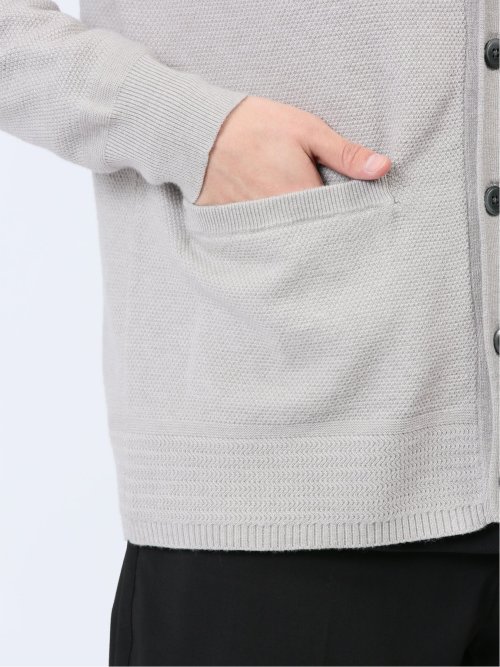 クロスストレッチ Vネック ニットカーディガン