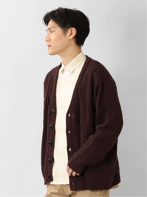 リンクスジャガード Vネック BIGニットカーディガン