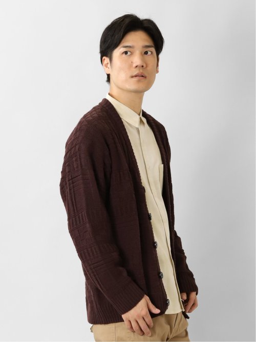 リンクスジャガード Vネック BIGニットカーディガン