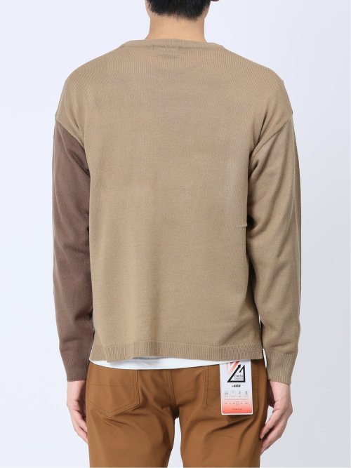 カシミアタッチ パネルクルーニット&長袖Tシャツ アンサンブル