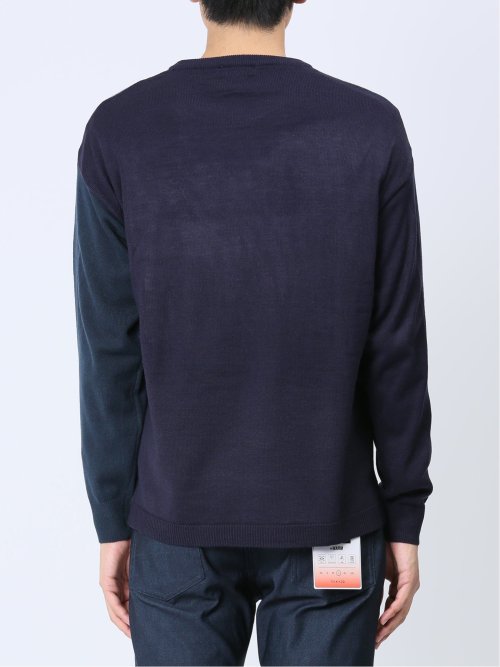 カシミアタッチ パネルクルーニット&長袖Tシャツ アンサンブル