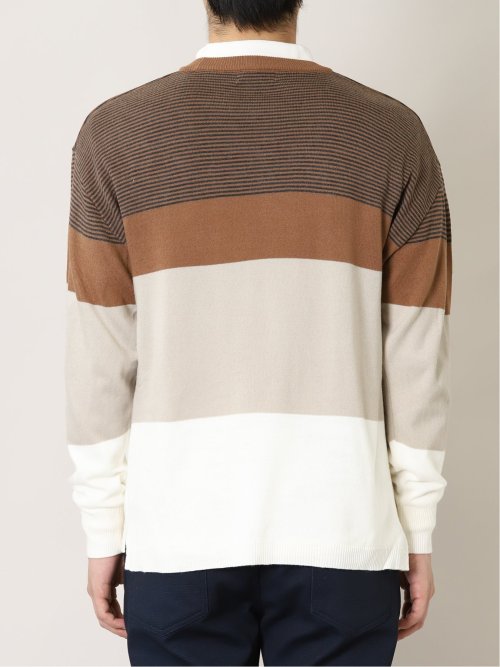 カシミアタッチ 切替クルーニット&長袖Tシャツ アンサンブル