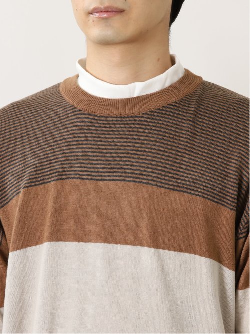 カシミアタッチ 切替クルーニット&長袖Tシャツ アンサンブル