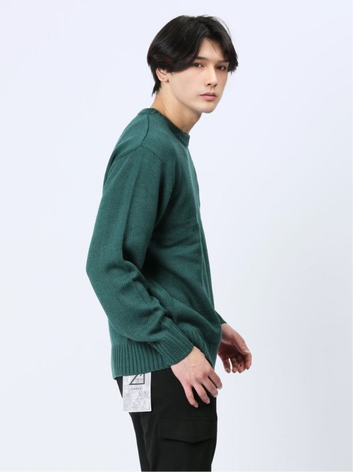 ウォッシャブル グラデーションケーブル クルーネックニット