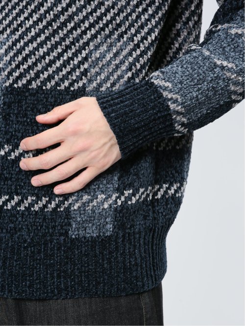 モールジャガードチェック クルーニット