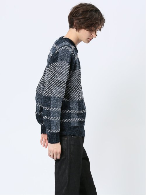 モールジャガードチェック クルーニット