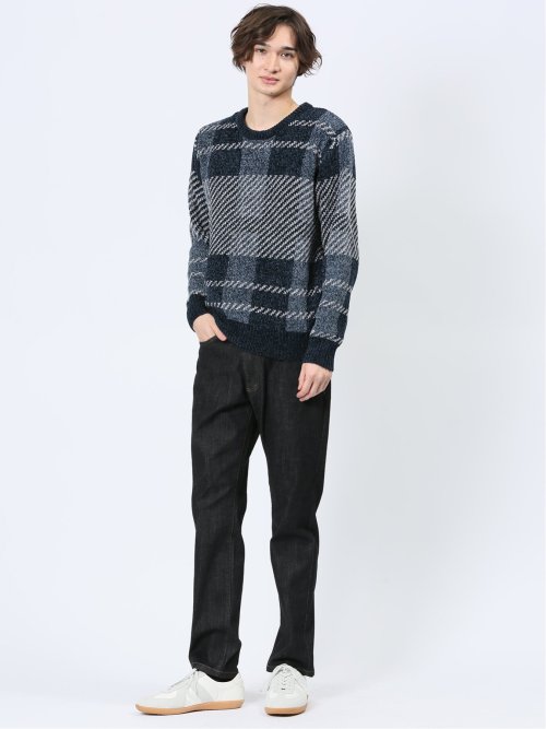 モールジャガードチェック クルーニット