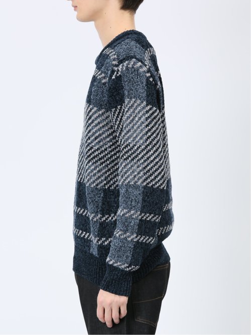 モールジャガードチェック クルーニット