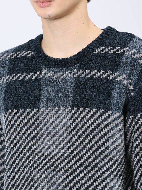 モールジャガードチェック クルーニット