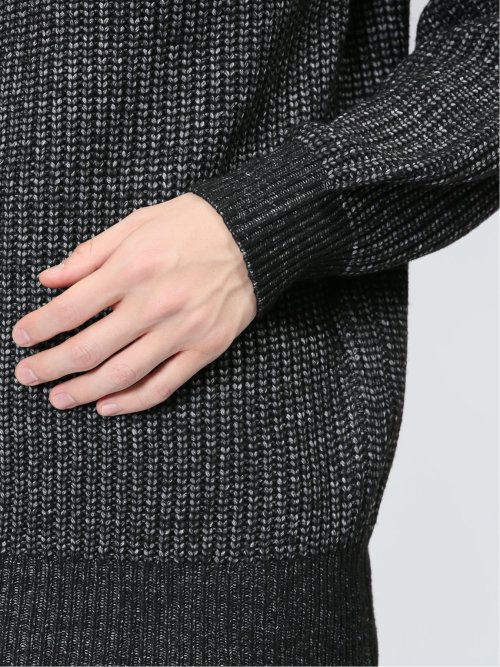 畦編み ハーフジップ ニット