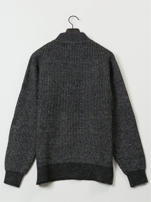 畦編み ハーフジップ ニット
