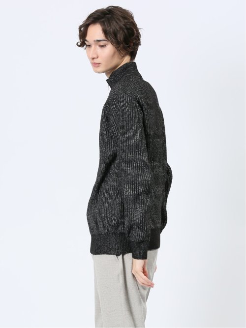 畦編み ハーフジップ ニット