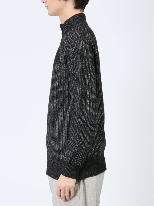 畦編み ハーフジップ ニット