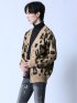 モヘアタッチ レオパード Vネック ニットカーディガン