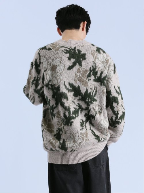 モヘアタッチ フラワー クルーニット