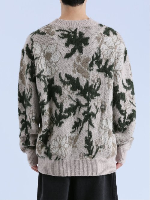 モヘアタッチ フラワー クルーニット